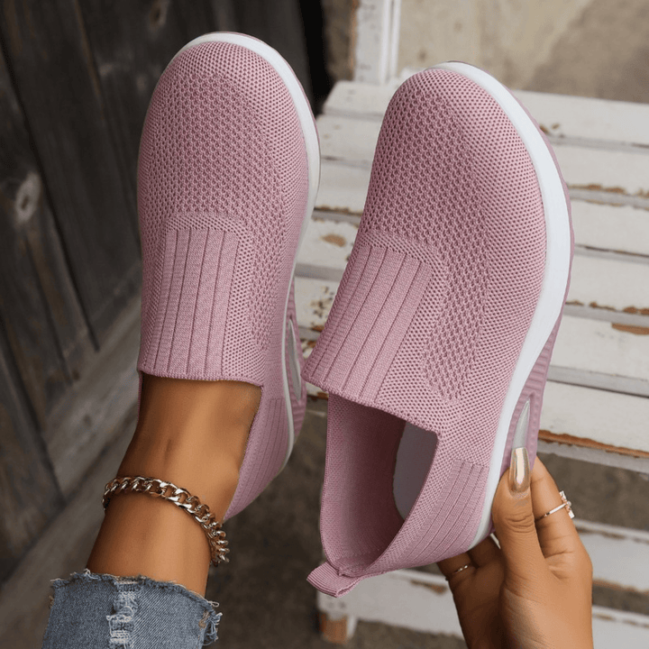 Damen Slip On Sommer Sneaker mit Texturierte Oberfläche