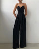 Ärmelloser Jumpsuit mit hohem Bund und weitem Bein