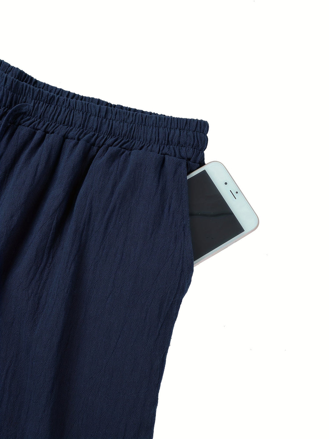 Herren Leinenhose mit elastischem Bund und Taschen für den Sommer