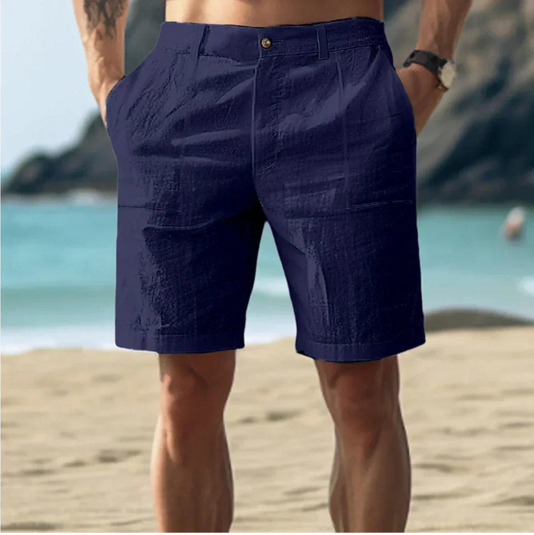 Herren Leinen Shorts mit Taschen für den Sommer