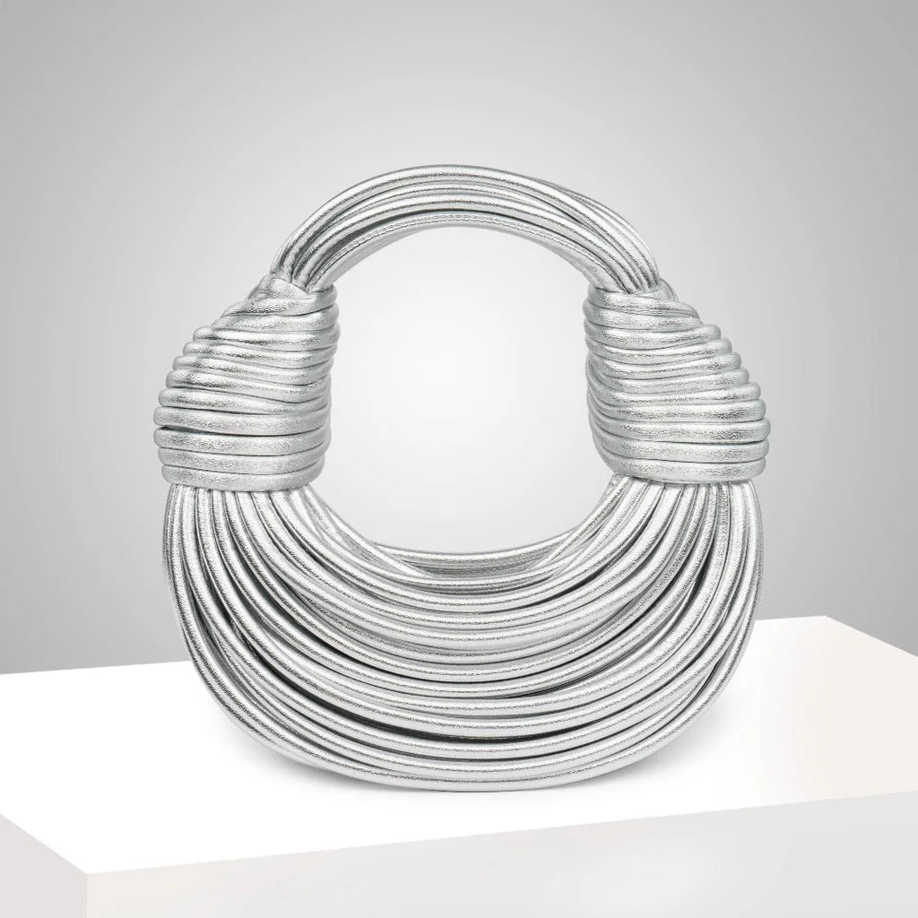 Gewebte Damenhandtasche mit Knotendetail