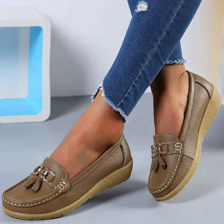 Retro-Keilabsatz-Loafer für Damen