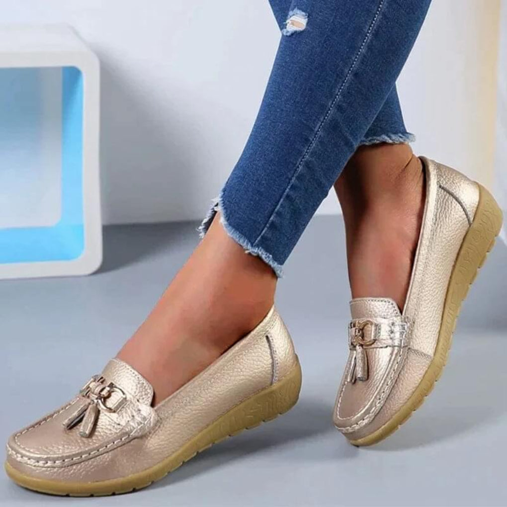 Retro-Keilabsatz-Loafer für Damen