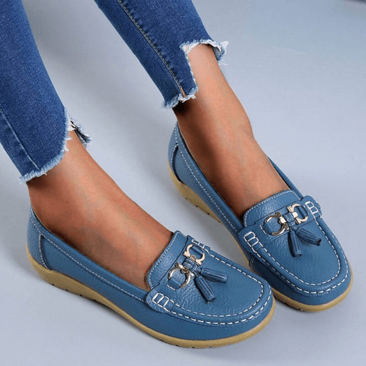 Retro-Keilabsatz-Loafer für Damen