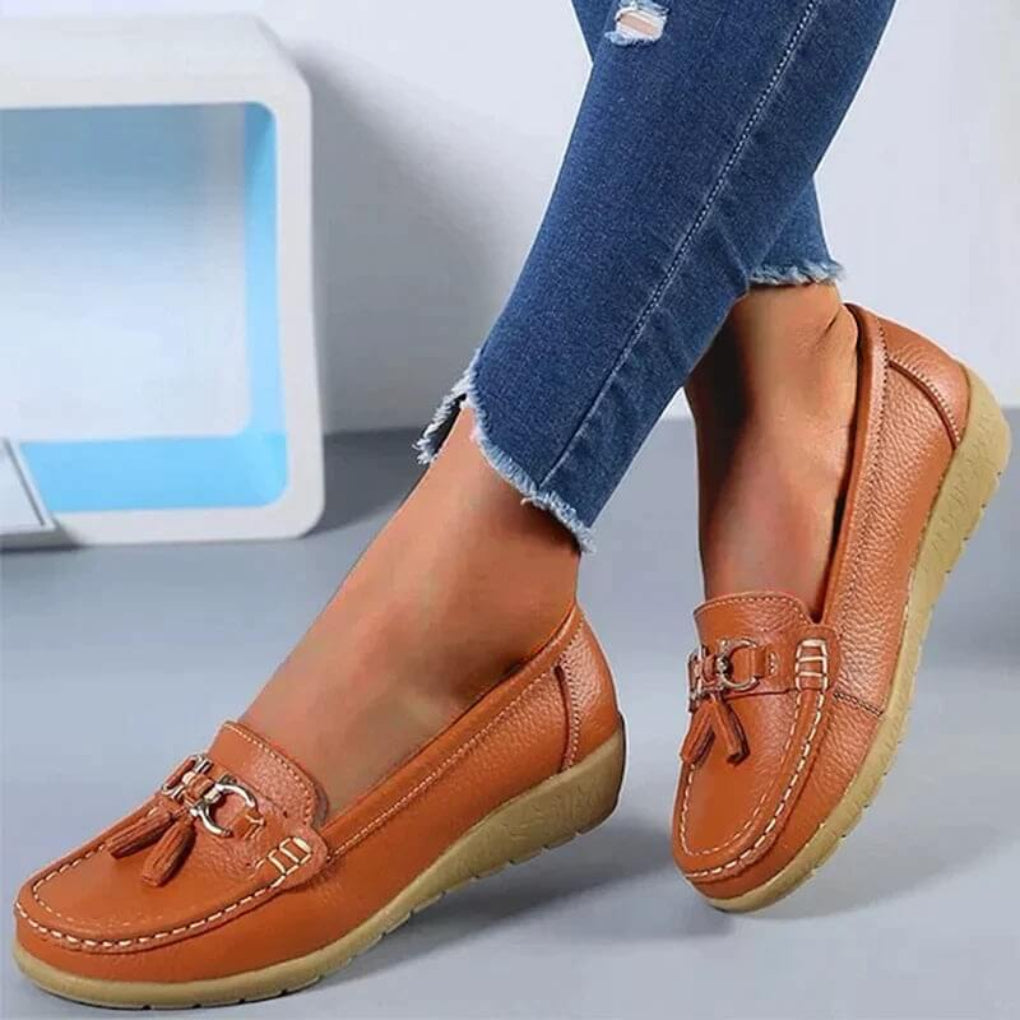 Retro-Keilabsatz-Loafer für Damen