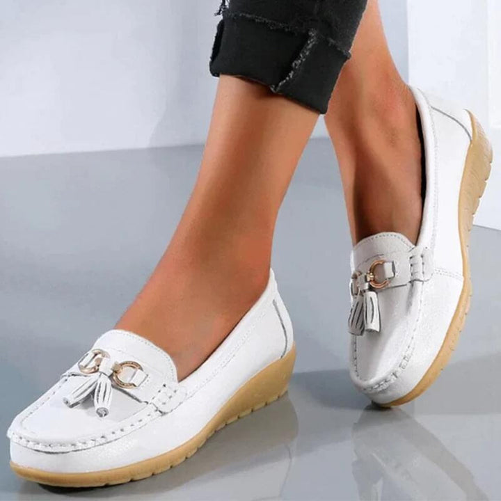 Retro-Keilabsatz-Loafer für Damen