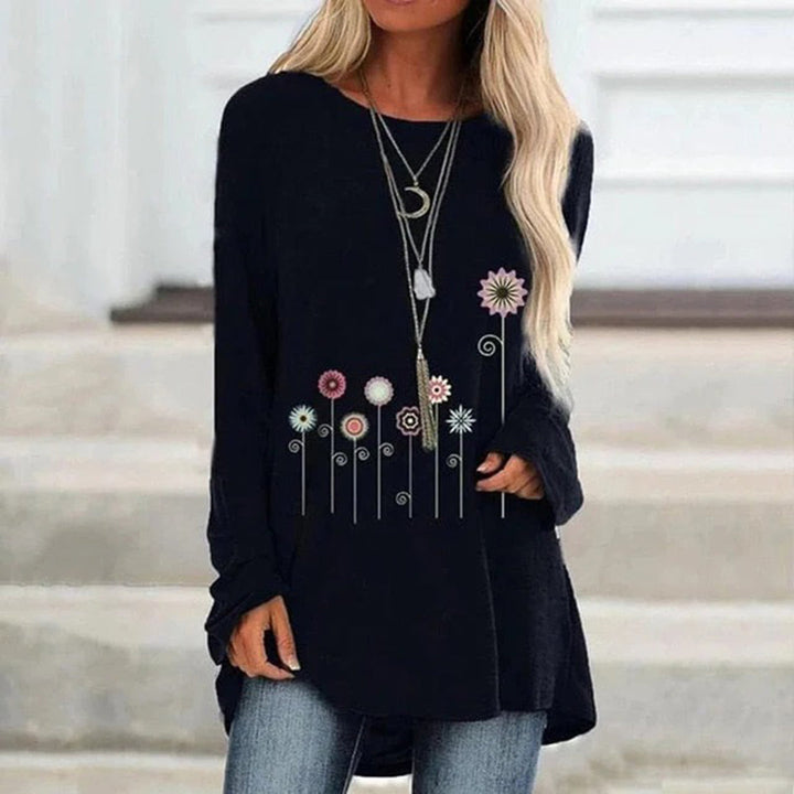 Sweatshirt mit 3D-Blumenstickerei