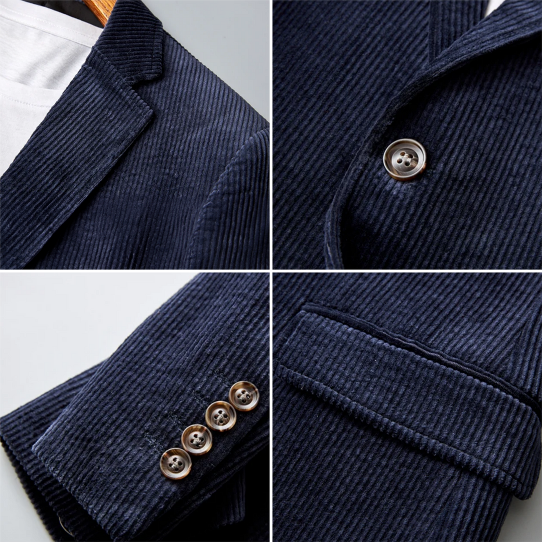 Herren Cordblazer mit langen Ärmeln und Knopfleiste