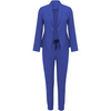 Damen Blazer und Hosen Set mit langen Ärmeln und Kordelzug