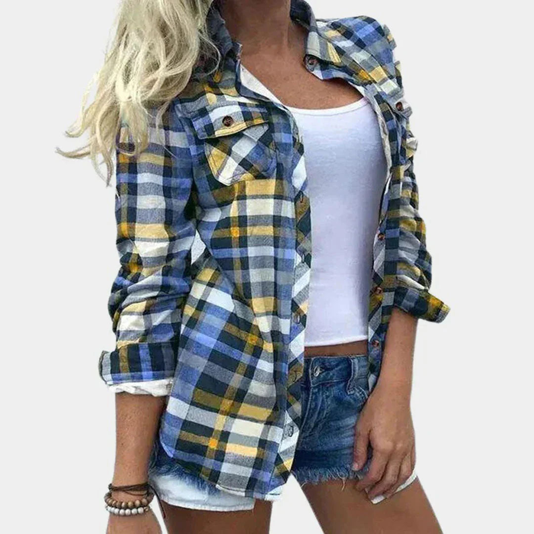 Damenbluse mit zeitlosem Karo-Design