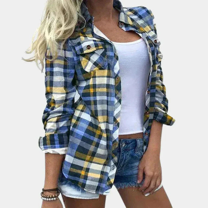 Damenbluse mit zeitlosem Karo-Design