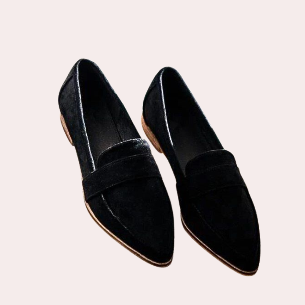 Damen-Wildleder Sommerloafer mit spitzer Kappe