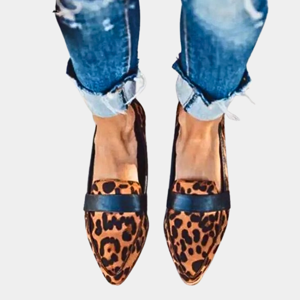 Damen-Wildleder Sommerloafer mit spitzer Kappe