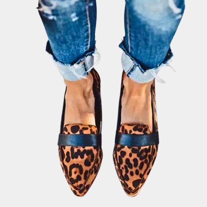 Damen-Wildleder Sommerloafer mit spitzer Kappe