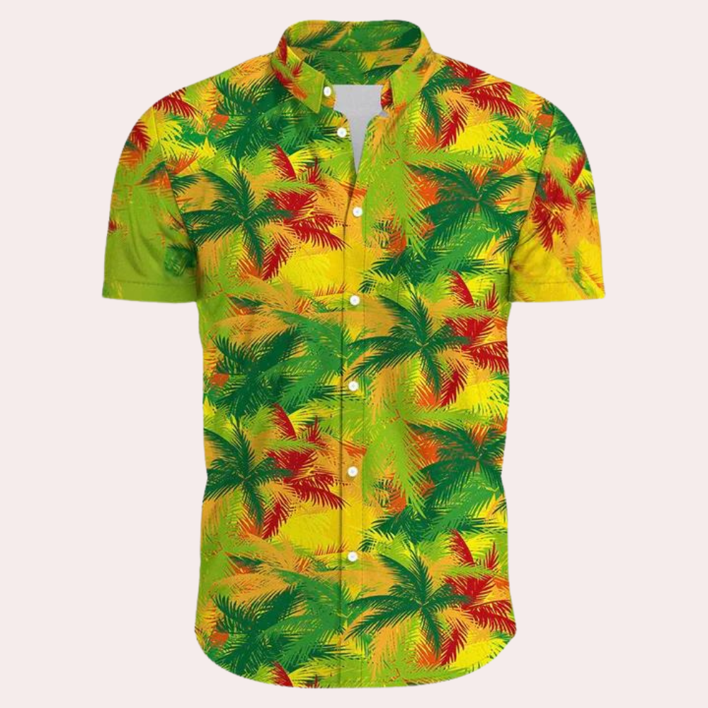 Herren Sommerhemd mit Knopfverschluss und bunten Mustern