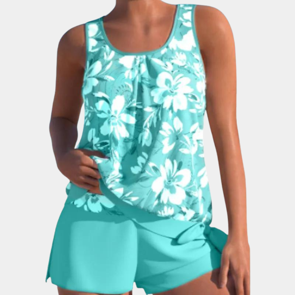 Badeanzug mit integriertem Shorts und verspieltem Print