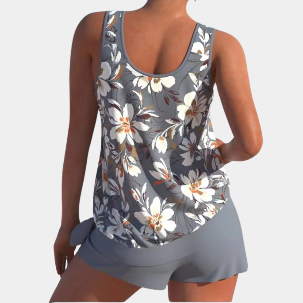 Badeanzug mit integriertem Shorts und verspieltem Print