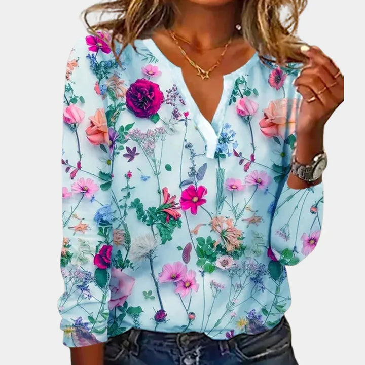 Lässige Damenbluse mit Blumenmuster