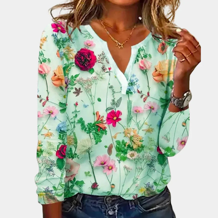 Lässige Damenbluse mit Blumenmuster