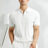 Herren Sommer Polo-Shirt mit halbem Reißverschluss und kurzen Ärmeln