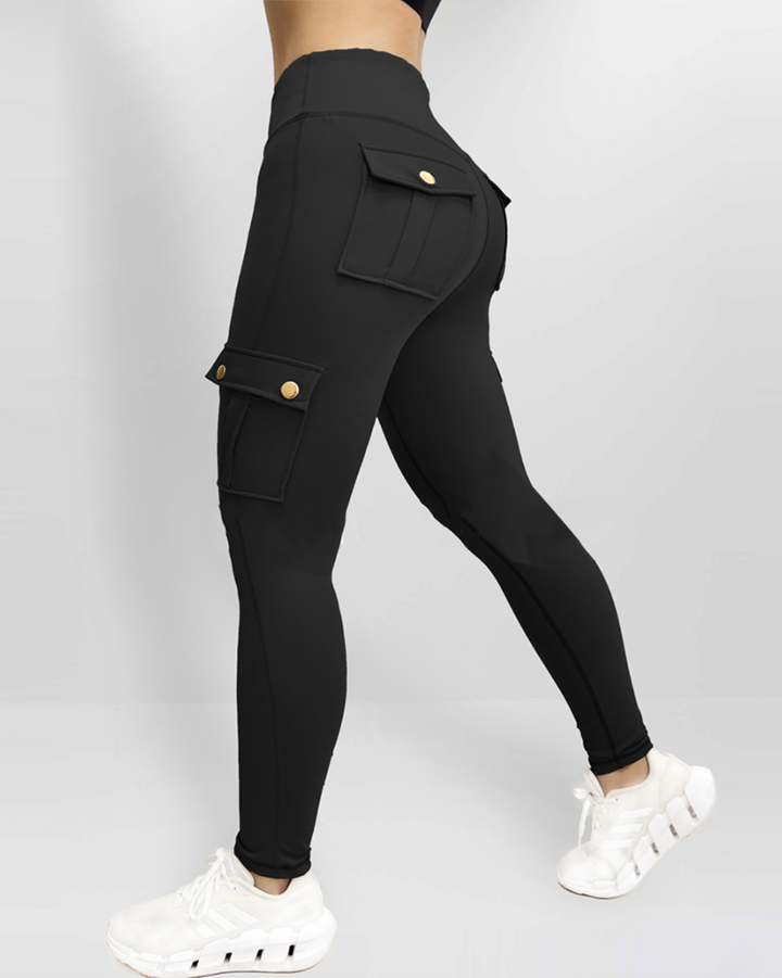 Damen High-Waist Leggings mit Cargo-Taschen für den Sommer
