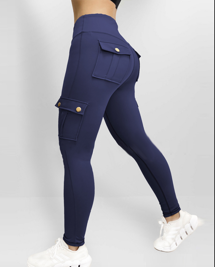Damen High-Waist Leggings mit Cargo-Taschen für den Sommer