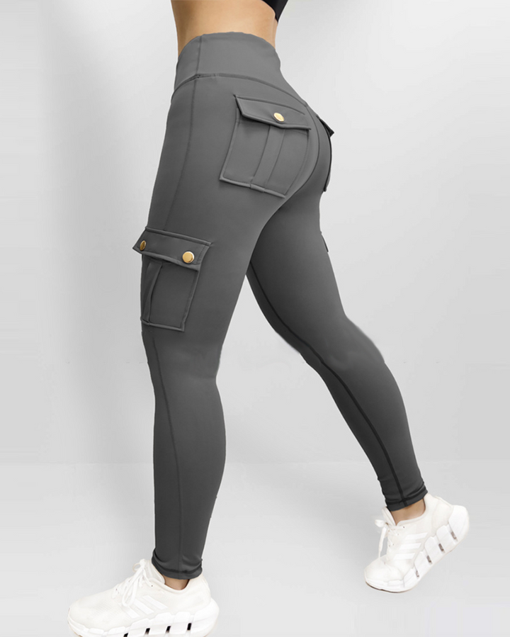 Damen High-Waist Leggings mit Cargo-Taschen für den Sommer