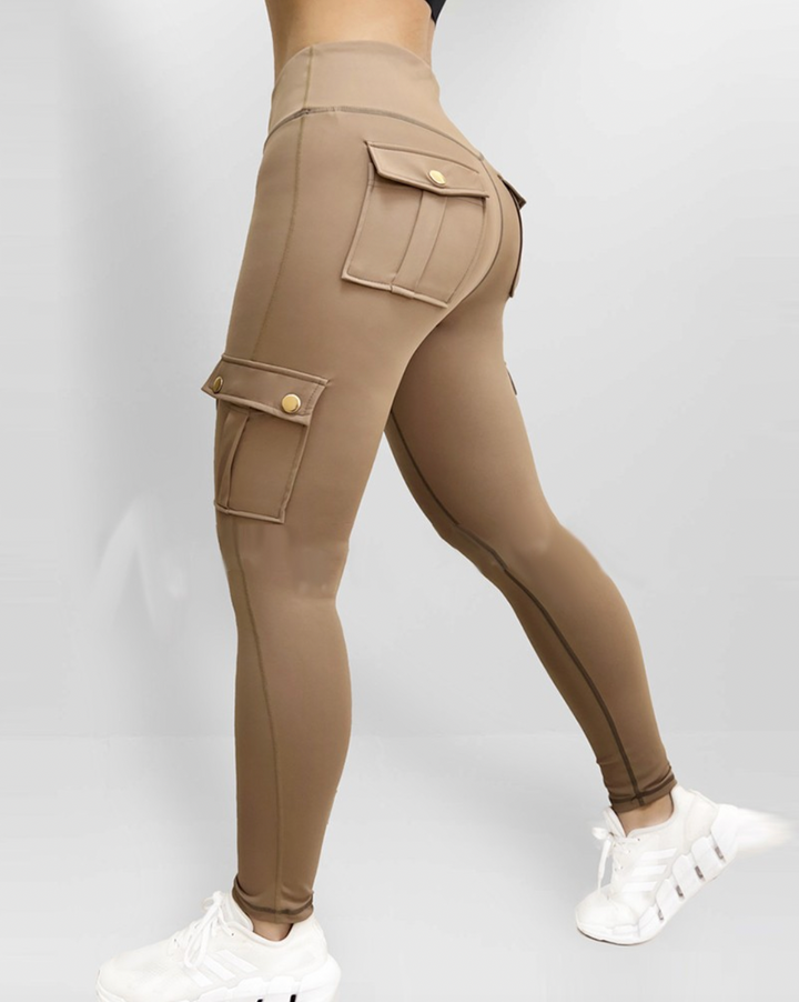 Damen High-Waist Leggings mit Cargo-Taschen für den Sommer