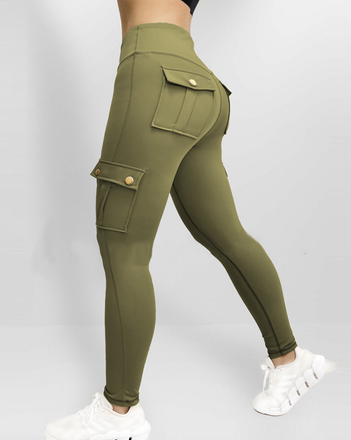 Damen High-Waist Leggings mit Cargo-Taschen für den Sommer