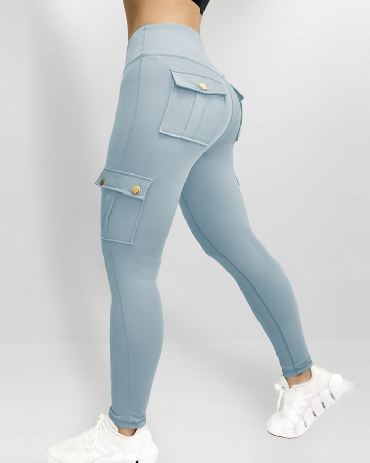 Damen High-Waist Leggings mit Cargo-Taschen für den Sommer