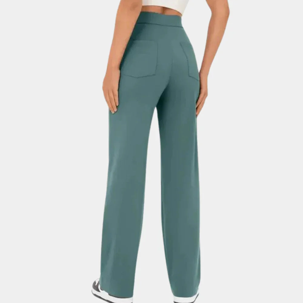 Hoch taillierte Straight-Leg-Hose für Damen