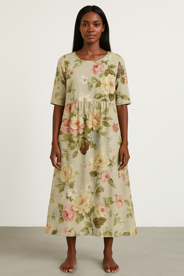 Midi-Kleid in Khaki für Damen