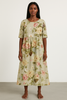 Midi-Kleid in Khaki für Damen