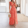 Maxikleid mit Blumenprint und V-Ausschnitt