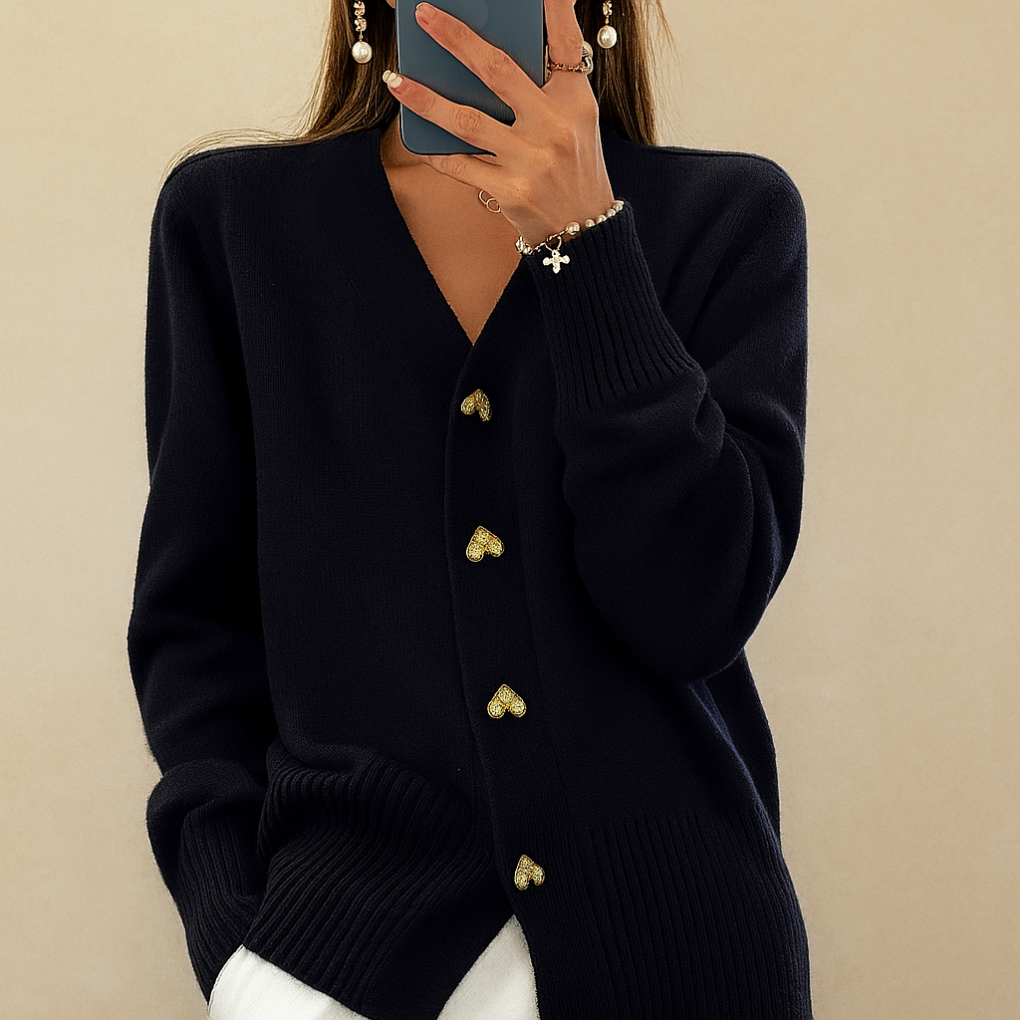 Gemütliche Strickjacke mit V-Ausschnitt