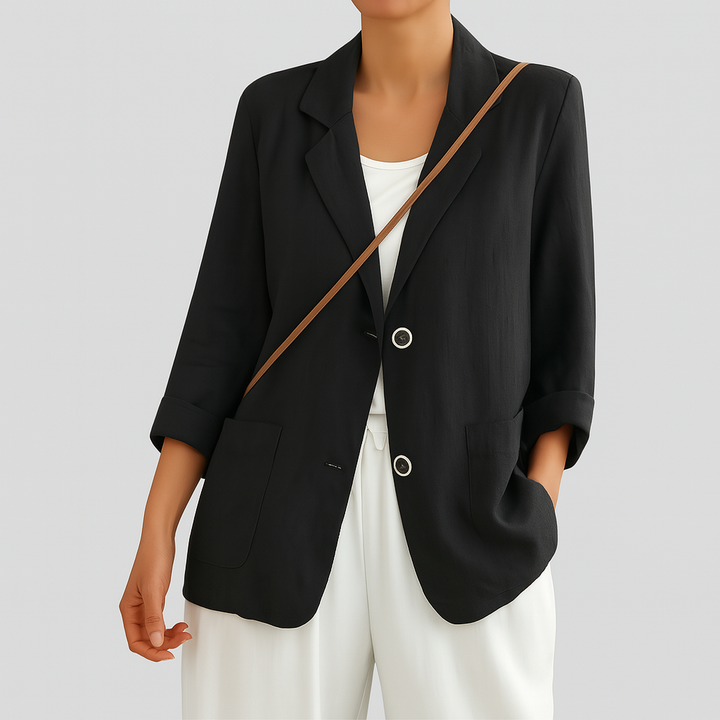 Blazer aus Naturfasern mit lockerer Passform