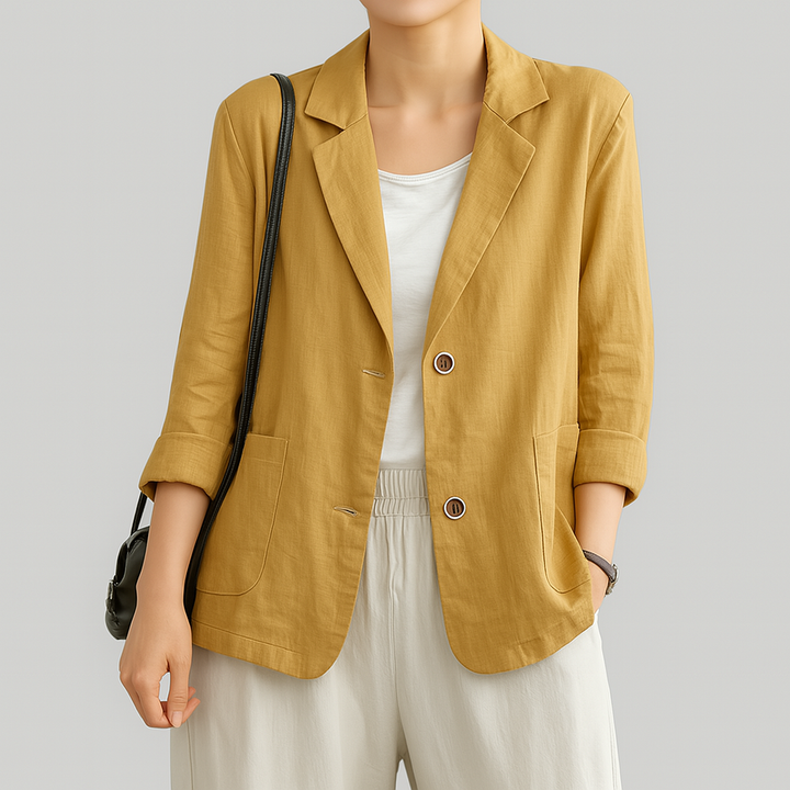 Blazer aus Naturfasern mit lockerer Passform