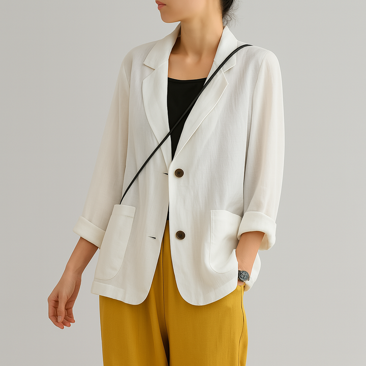 Blazer aus Naturfasern mit lockerer Passform