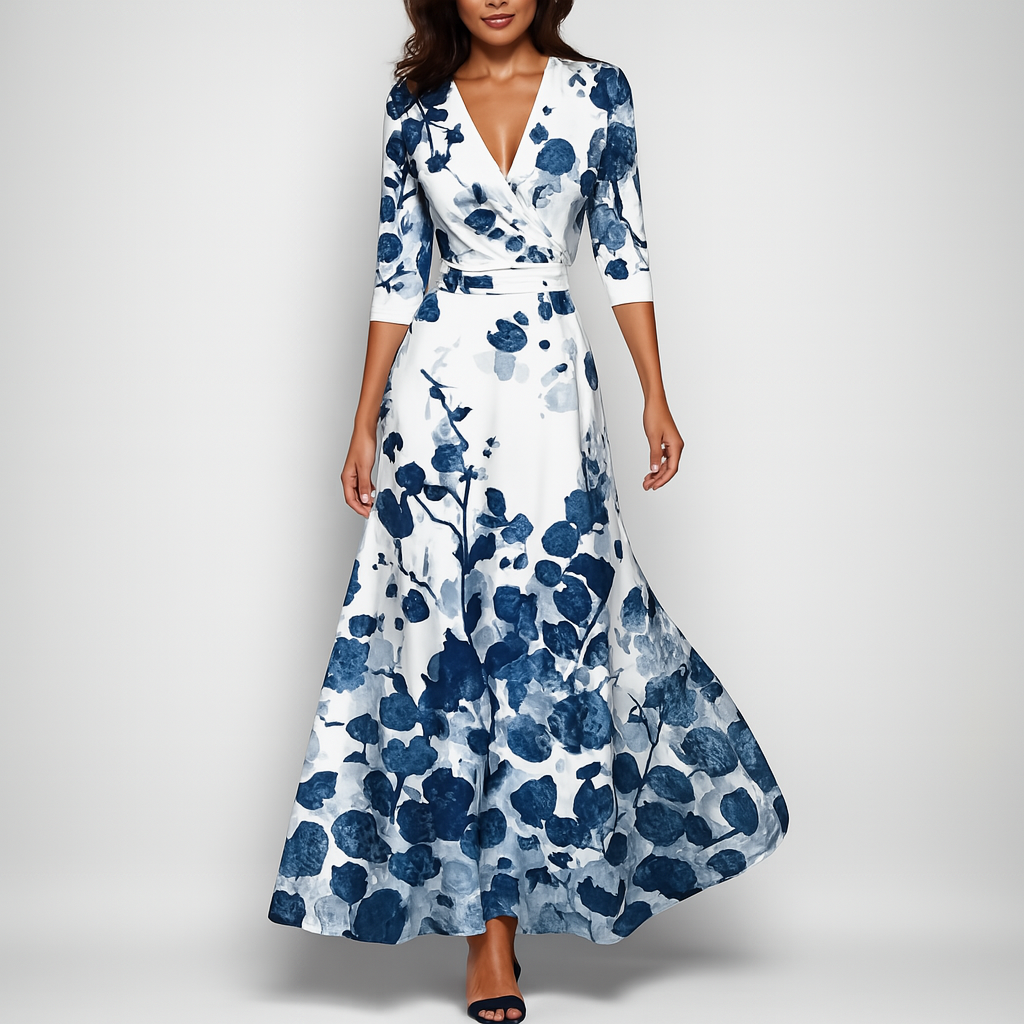 Sommertaugliches Maxikleid im Bohemian-Stil mit V-Ausschnitt