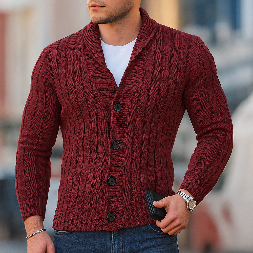 Warmer Strickcardigan für Herren im klassischen Stil