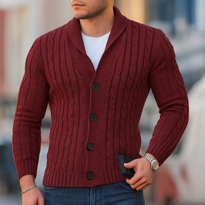 Warmer Strickcardigan für Herren im klassischen Stil