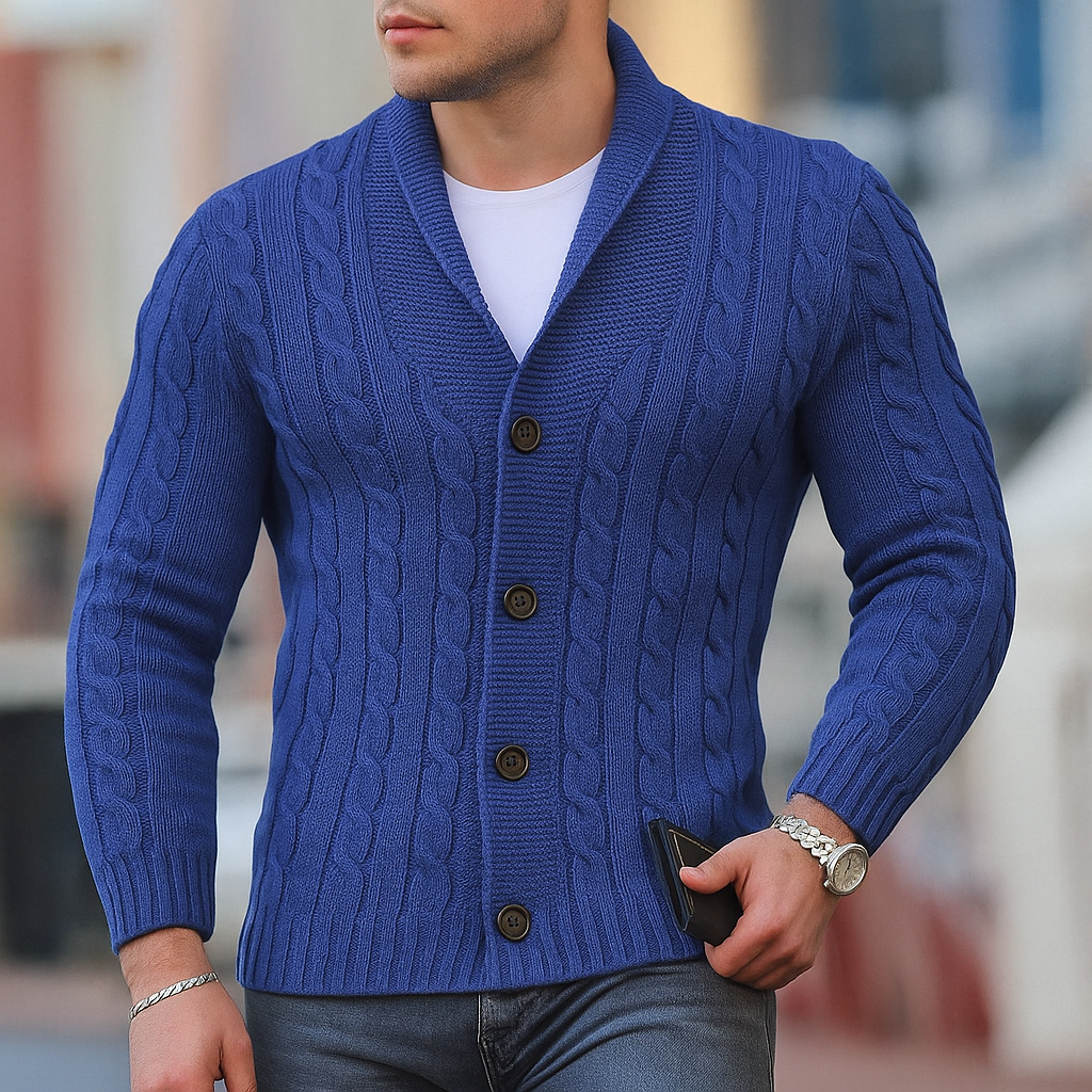 Warmer Strickcardigan für Herren im klassischen Stil