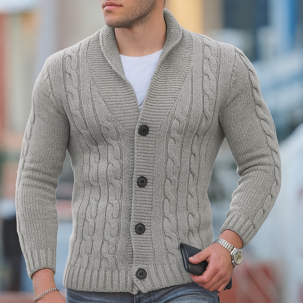 Warmer Strickcardigan für Herren im klassischen Stil