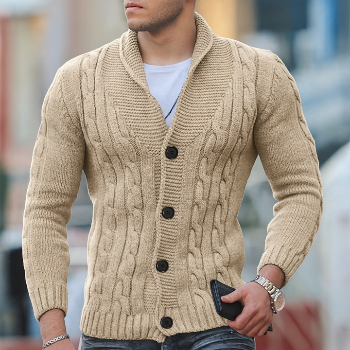 Warmer Strickcardigan für Herren im klassischen Stil