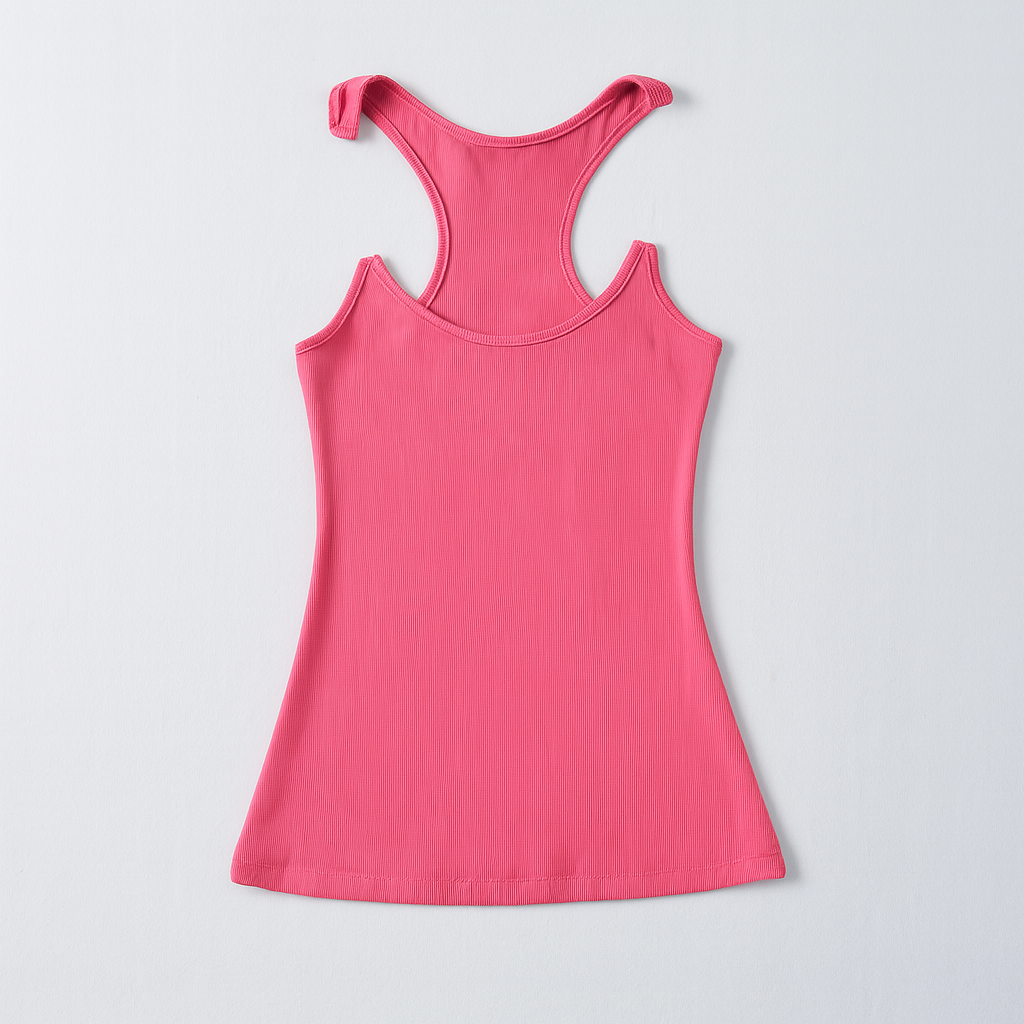 Damen Tank-Top mit unsichtbaren Trägern und Rippstrick
