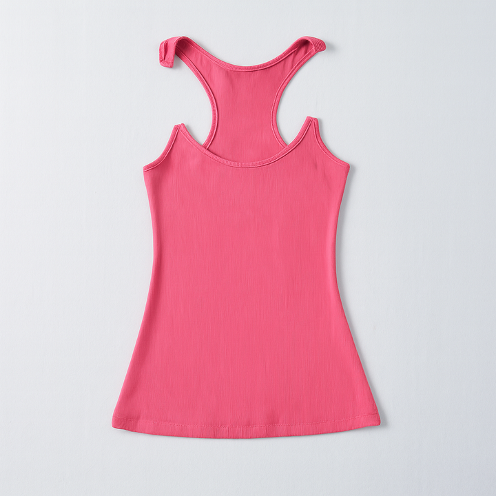 Damen Tank-Top mit unsichtbaren Trägern und Rippstrick