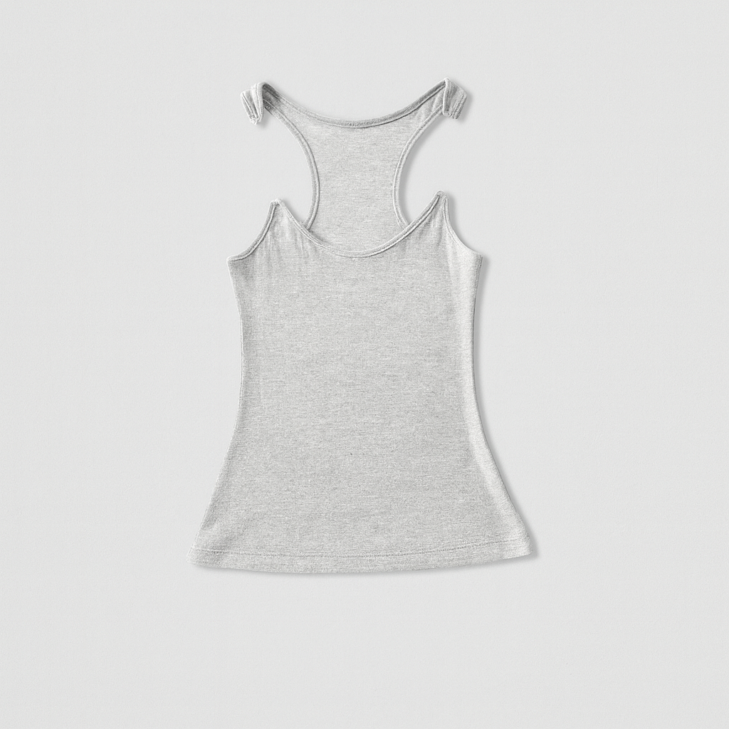 Damen Tank-Top mit unsichtbaren Trägern und Rippstrick