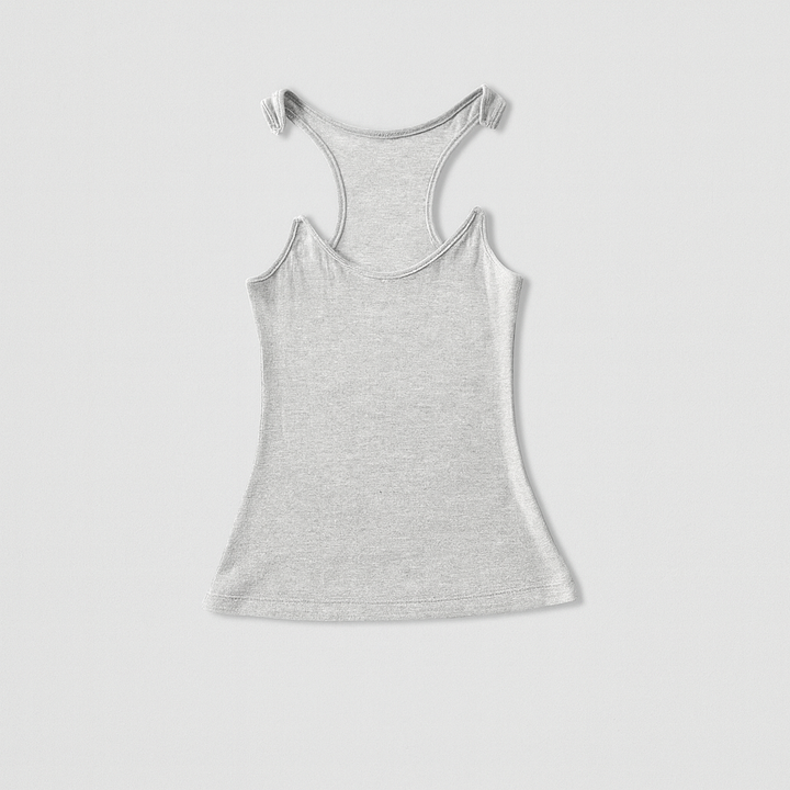 Damen Tank-Top mit unsichtbaren Trägern und Rippstrick
