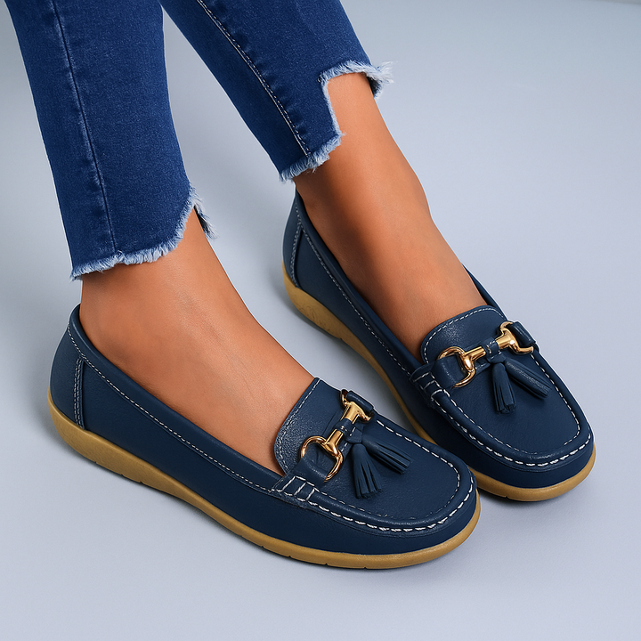 Retro-Keilabsatz-Loafer für Damen