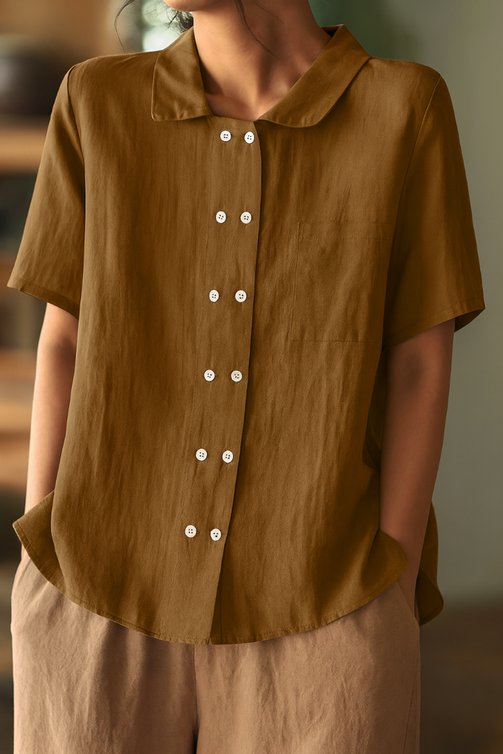 Bequeme Bluse aus Baumwoll-Leinen für Damen
